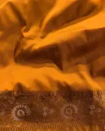 Mustard Banarasi Silk Saree highlighted with Gold Weaves - Image 6