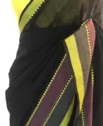 Black Mangalagiri Handwoven Cotton Saree highlighted with Contrast Border - Image 3