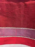 Black Mangalagiri Handwoven Cotton Saree highlighted with Contrast Border - Image 7
