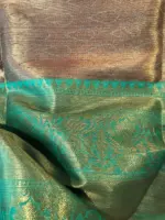 Onion Pink Kora Silk Saree highlighted with contrast woven border - Image 6
