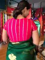 Rani Pink Raw Silk Blouse - Image 2