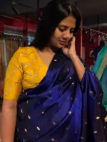 Mustard Yellow Raw Silk Blouse - Image 3