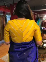 Mustard Yellow Raw Silk Blouse - Image 2