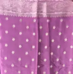 Pink Dola Silk Saree highlighted with Gold Zari Border - Image 7