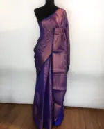 Blue Banarasi Silk Saree highlighted with zari weaves - Image 3