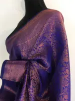 Blue Banarasi Silk Saree highlighted with zari weaves - Image 5