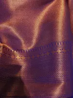 Blue Banarasi Silk Saree highlighted with zari weaves - Image 7
