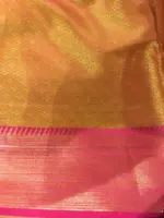 Green kora Silk Saree highlighted with zari weaves - Image 7