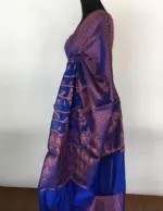 Royal blue kora Silk Saree highlighted with zari weaves - Image 2
