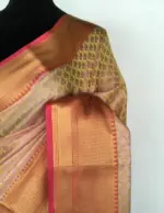 Yellow kora Silk Saree highlighted with zari weaves - Image 6