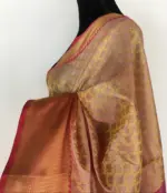 Yellow kora Silk Saree highlighted with zari weaves - Image 7