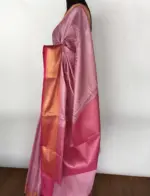 Pink kora Silk Saree highlighted with zari weaves - Image 2