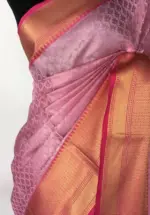 Pink kora Silk Saree highlighted with zari weaves - Image 5