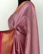 Pink kora Silk Saree highlighted with zari weaves - Image 6