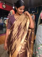 Purple Tissue Silk Saree highlighted with Tanchui Weaves - Image 5