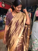 Purple Tissue Silk Saree highlighted with Tanchui Weaves - Image 6