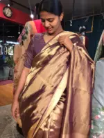 Purple Tissue Silk Saree highlighted with Tanchui Weaves