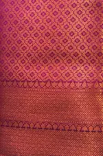 Majenta Pink Banarasi Silk Saree highlighted with zari weaves - Image 6