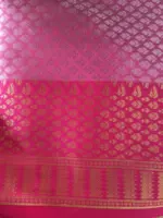 Yellow kora Silk Saree highlighted with zari weaves - Image 8