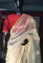 Gold Tissue Silk Saree with gold Zari Edging
