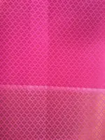 Hot Pink Kora Silk Saree highlighted with zari weaves - Image 7