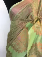Pista Green Kora Silk Saree highlighted with zari weaves - Image 5