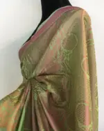 Pista Green Kora Silk Saree highlighted with zari weaves - Image 6