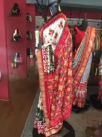 Offwhite Banarasi Soft Silk Saree highlighted with Patola Weaves (Copy) - Image 2