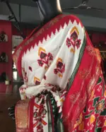 Offwhite Banarasi Soft Silk Saree highlighted with Patola Weaves (Copy) - Image 5
