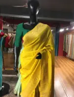 Yellow Dola Silk Saree highlighted with Gold Zari Border