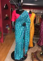 Blue Dola Silk Saree highlighted with Zari Weaves - Image 3