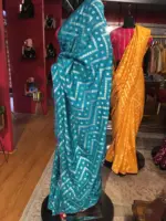 Blue Dola Silk Saree highlighted with Zari Weaves - Image 2