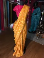 Yellow Dola Silk Saree highlighted with Zari Weaves - Image 2