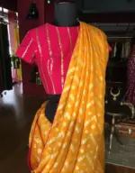 Yellow Dola Silk Saree highlighted with Zari Weaves - Image 5