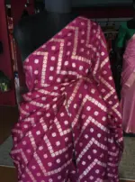 Majenta Dola Silk Saree highlighted with Zari Weaves - Image 6