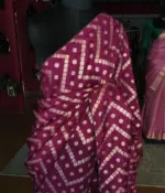 Majenta Dola Silk Saree highlighted with Zari Weaves - Image 3