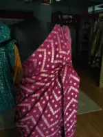 Majenta Dola Silk Saree highlighted with Zari Weaves