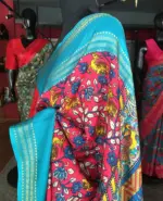 Multicoloured Printed Banarasi Silk Saree highlighted with contrast border - Image 5