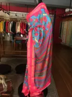 Blue Printed Banarasi Silk Saree highlighted with contrast border - Image 2