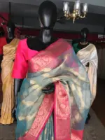 Blue Tissue Silk Saree with Gold zari weaves