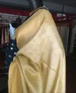 Yellow Banarasi Silk Saree highlighted with Gold and Silver zari weaves - Image 6