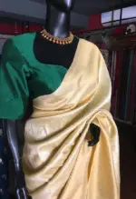 Yellow Banarasi Silk Saree highlighted with Gold and Silver zari weaves - Image 4