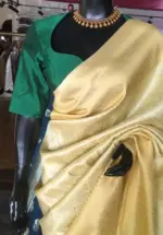 Yellow Banarasi Silk Saree highlighted with Gold and Silver zari weaves - Image 5