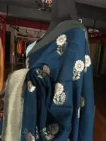 Cobalt Blue Dola Silk Saree Highlighted With Gold Zari Border - Image 4