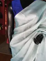 Baby Blue Banarasi Silk Saree With Silver Zari Weaves - Image 4