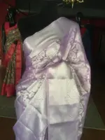 Lilac Banarasi Silk Saree with Silver Zari Weaves