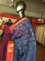 Navyblue Cotton Silk Saree - Image 4