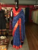 Navyblue Cotton Silk Saree - Image 2