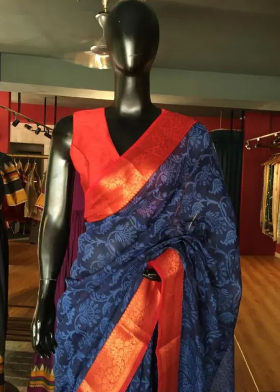 Navyblue Cotton Silk Saree
