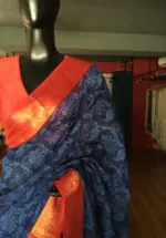 Navyblue Cotton Silk Saree - Image 6